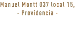 Manuel Montt 037 local 15, - Providencia - 